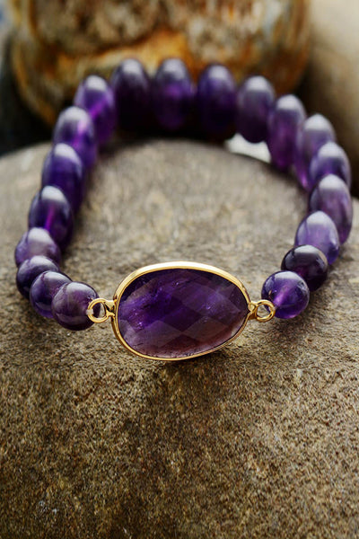 Handmade Amethyst Beaded Bracelet *FINAL SALE*