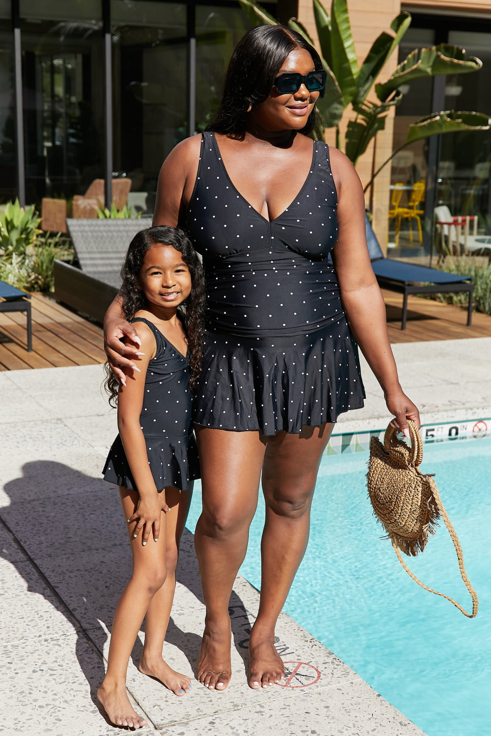 Mommy & Me Clear Waters Swim Dress in Black/White - Girls *FINAL SALE*