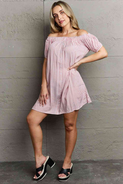 Show Compassion Off The Shoulder Mini Dress