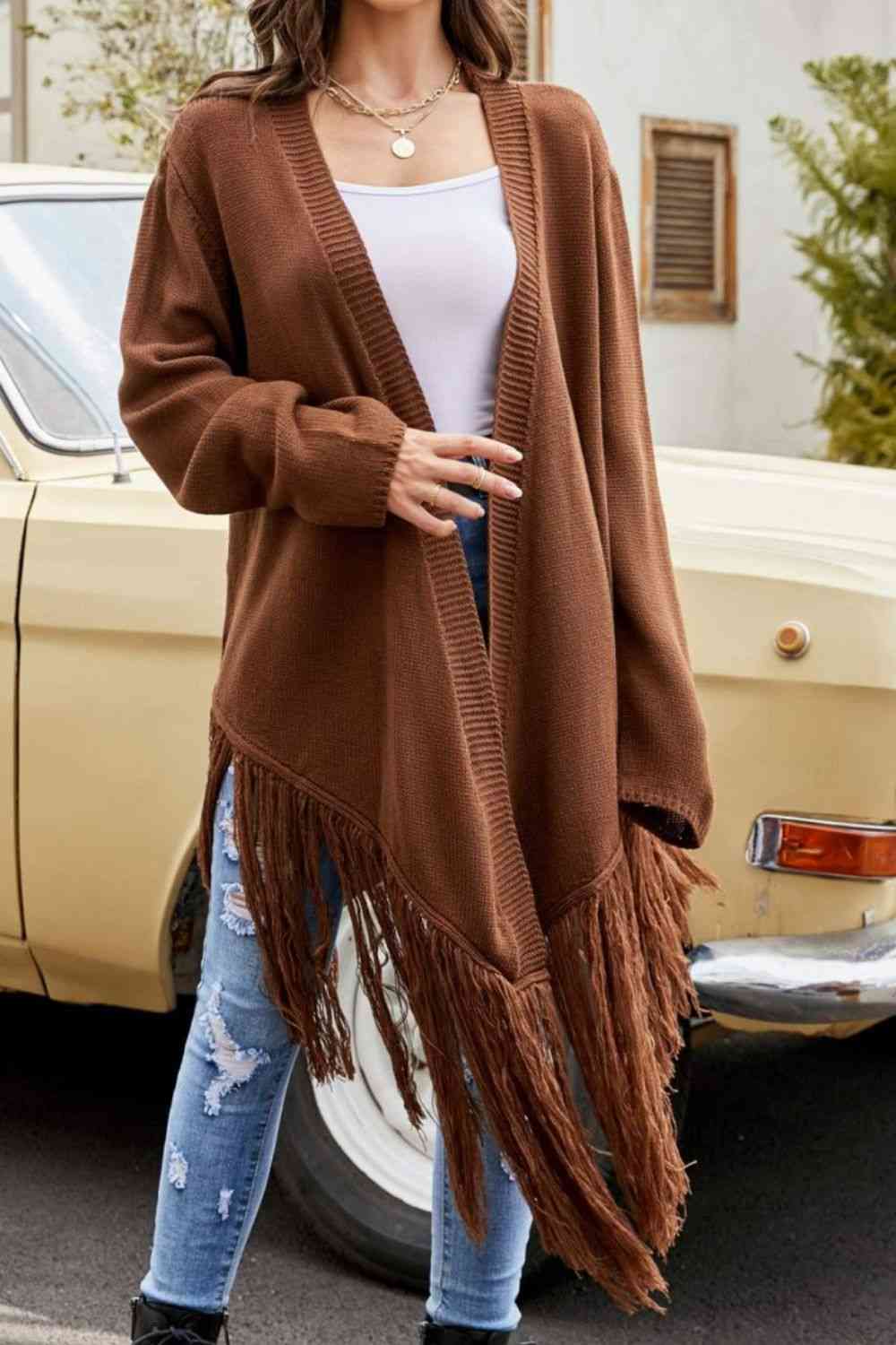 Casual Kisses Fringe Cardigan