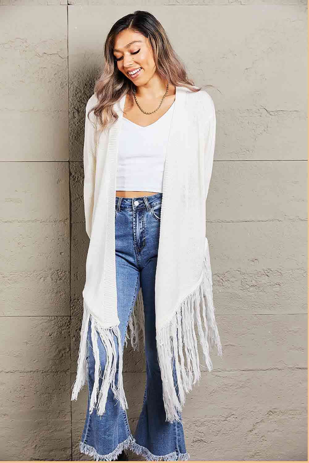 Casual Kisses Fringe Cardigan