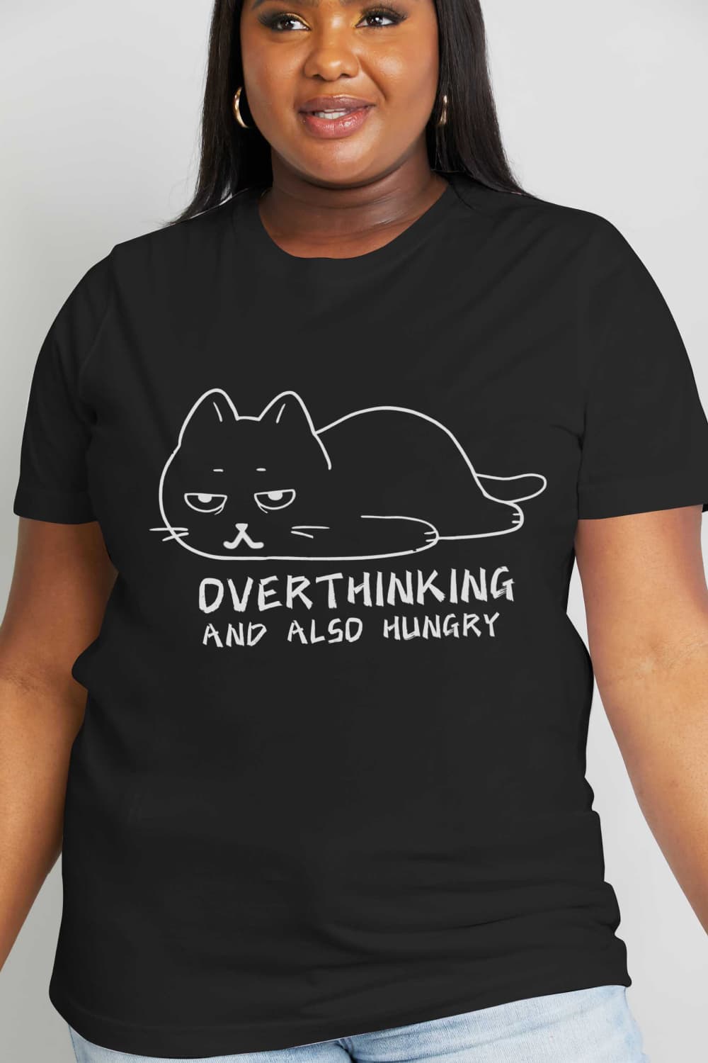 OVERTHINKING AND ALSO HUNGRY Graphic Cotton Tee