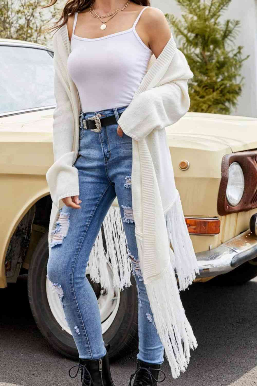 Casual Kisses Fringe Cardigan