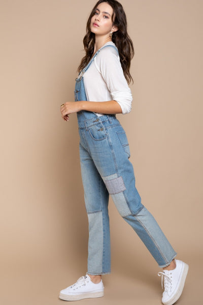 Stripe Fusion Denim Overalls