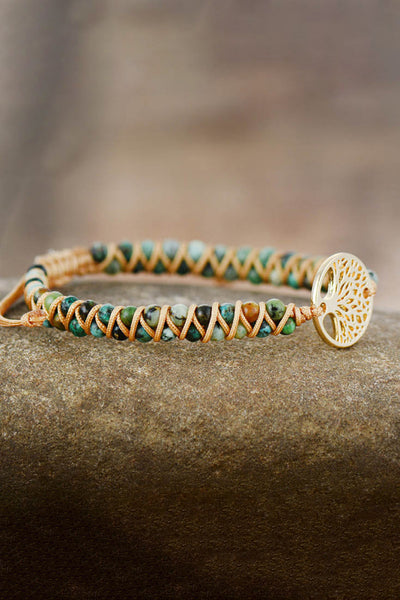 Handmade Tree Beaded Copper Bracelet *FINAL SALE*