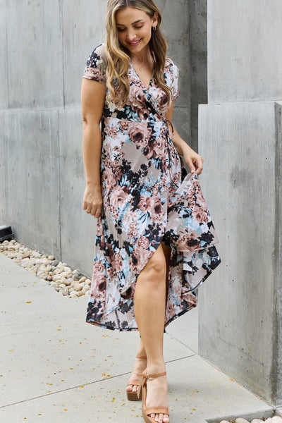 Give Me Roses Wrap Dress