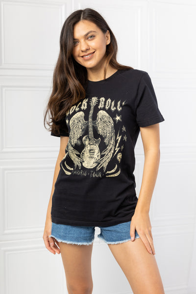 Rock & Roll World Tour Graphic Tee - Copper + Rose