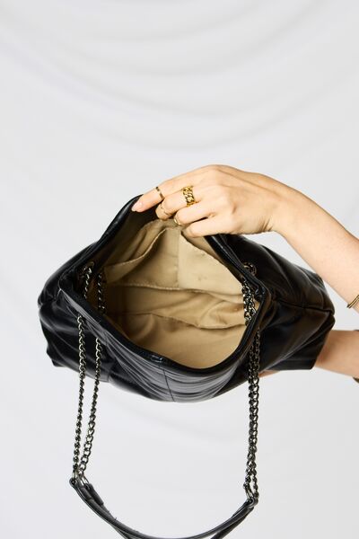 Greta Vegan Leather Handbag in Black or Beige