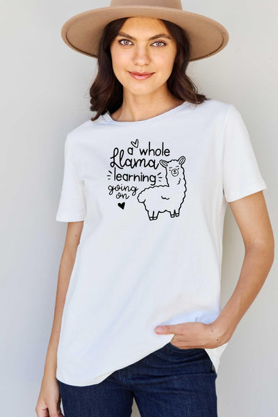 A WHOLE LLAMA LEARNING Graphic T-Shirt