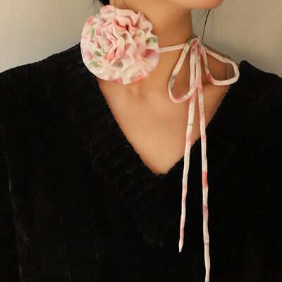 Camellia Flower Tie Choker (3 colors)