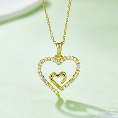 Heart Goes On Moissanite Sterling Necklace