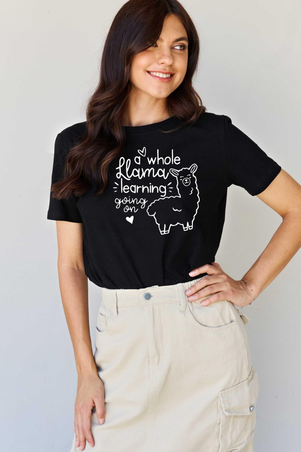 A WHOLE LLAMA LEARNING Graphic T-Shirt