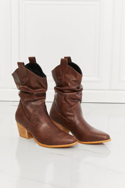 Better in Texas Scrunch Cowboy Boots in Brown - Copper + Rose