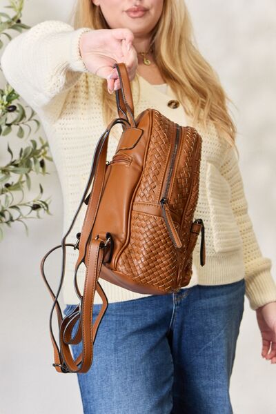 Marnee Vegan Leather Woven Backpack