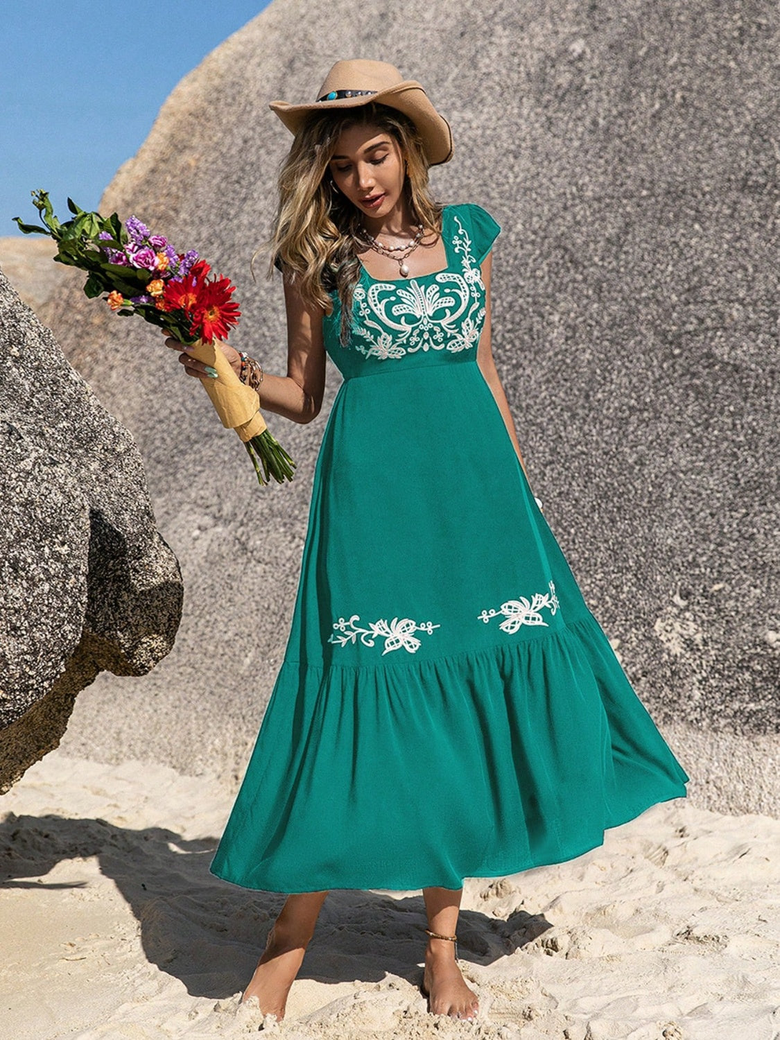Trails of Love Embroidered Dress