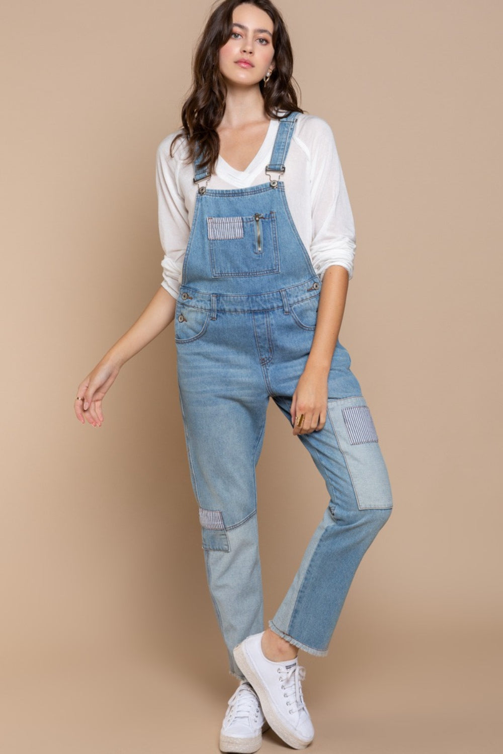 Stripe Fusion Denim Overalls