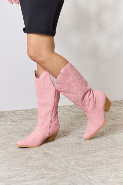 Blushing Cowboy Knee High Boots