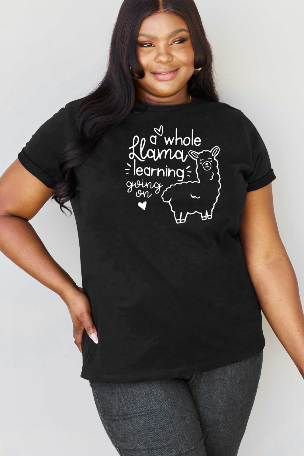 A WHOLE LLAMA LEARNING Graphic T-Shirt