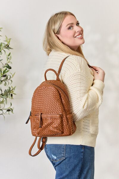 Marnee Vegan Leather Woven Backpack