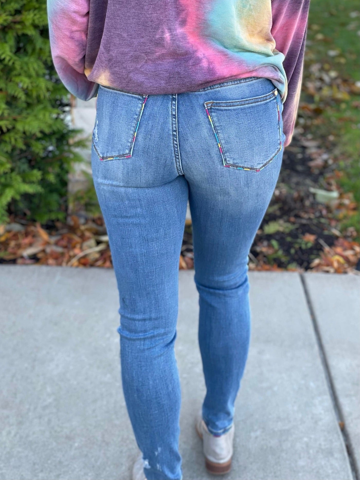 Enchanting Embroidered Judy Blue Skinny Jeans - Copper + Rose