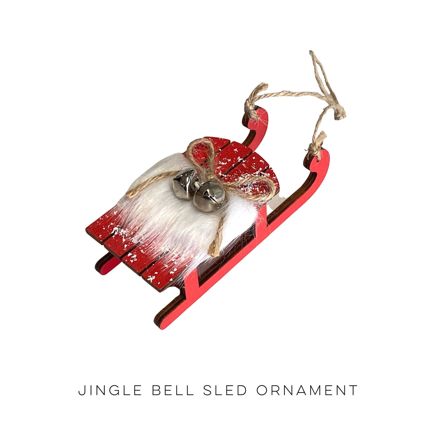 Jingle Bell Sled Ornament - Copper + Rose