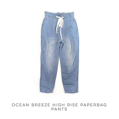 Ocean Breeze High Rise Paperbag Pants - Copper + Rose