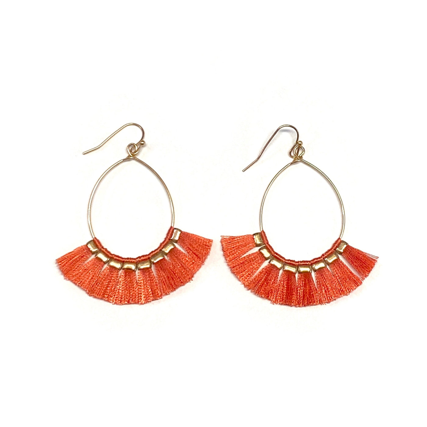 Just a Tassel Coral Earrings - Copper + Rose