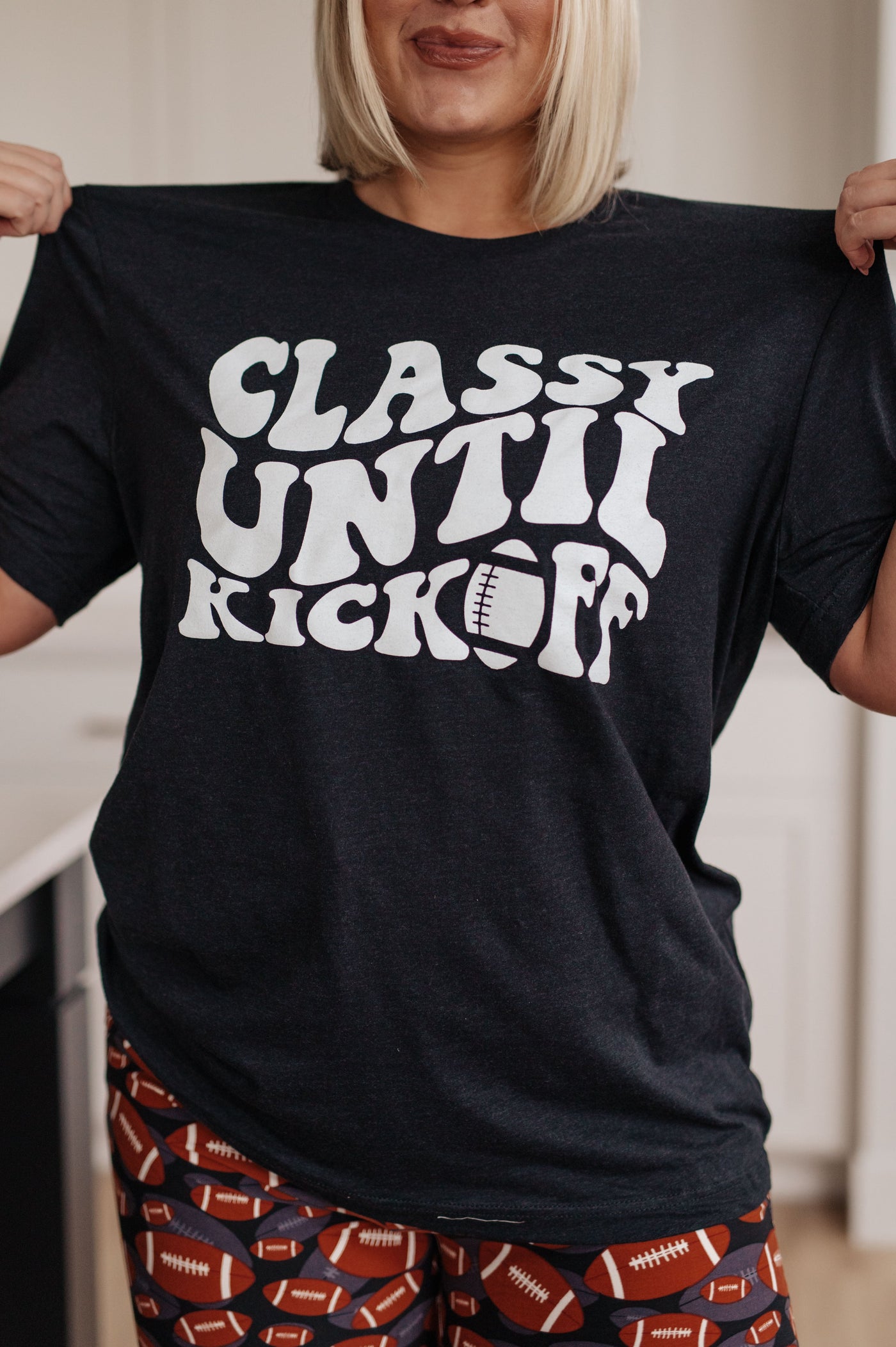 Classy Until Kickoff Graphic Top