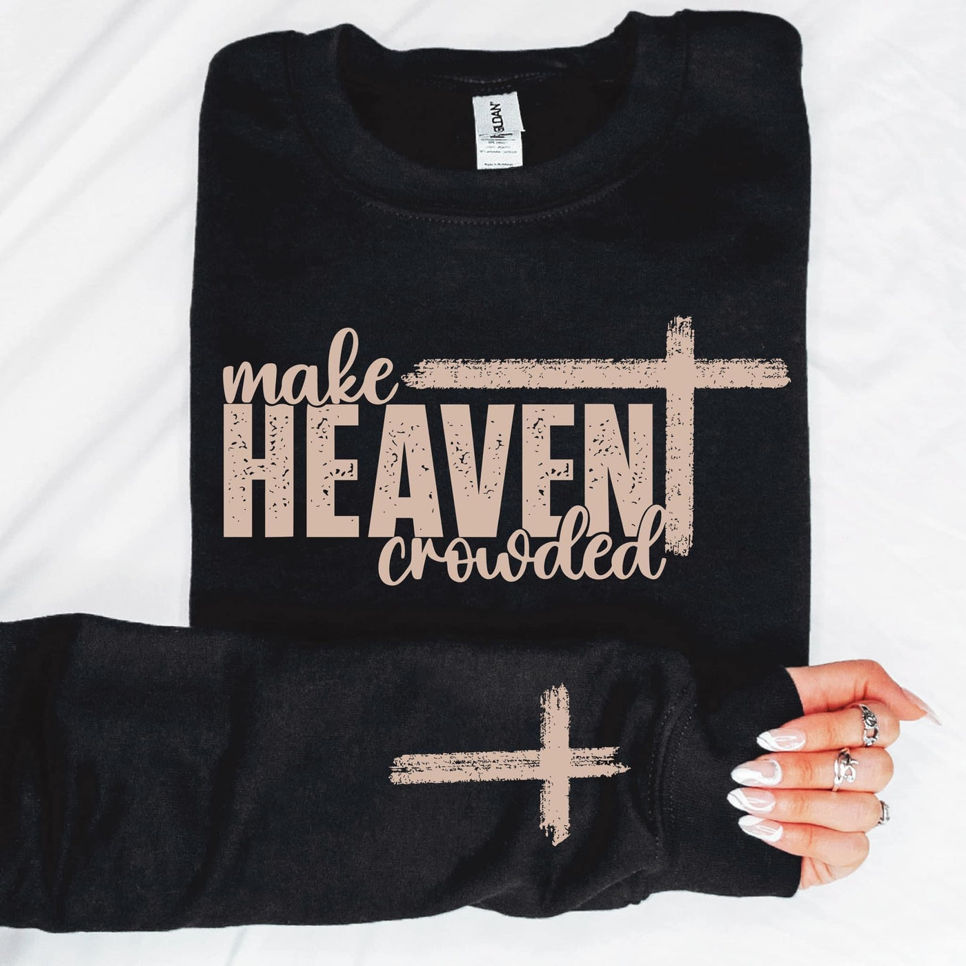 Make Heaven Crowded w/Sleeve Accent Sweatshirt