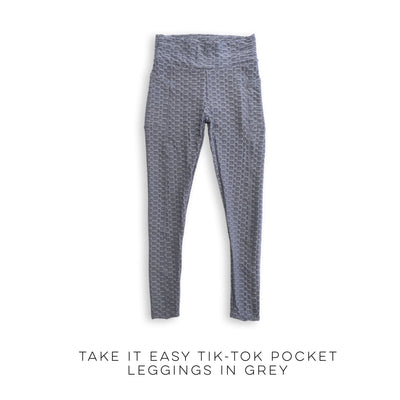 Take It Easy Tik-Tok Pocket Leggings in Grey - Copper + Rose
