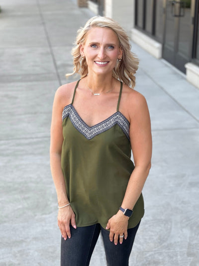 Give it My All Cami in Olive - Copper + Rose