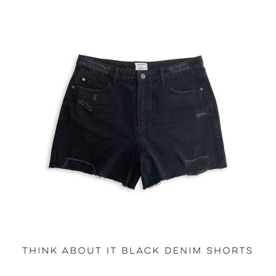 Think About It Black Denim Shorts - Copper + Rose