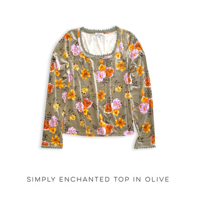 Simply Enchanted Top in Olive - Copper + Rose