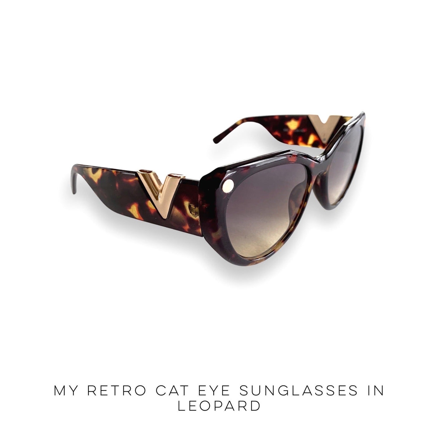 My Retro Cat Eye Sunglasses in Leopard - Copper + Rose