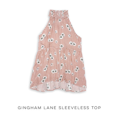 Gingham Lane Sleeveless Top - Copper + Rose