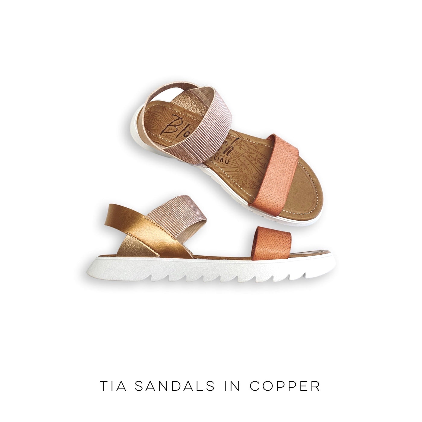 Blowfish Tia Sandals in Copper - Copper + Rose