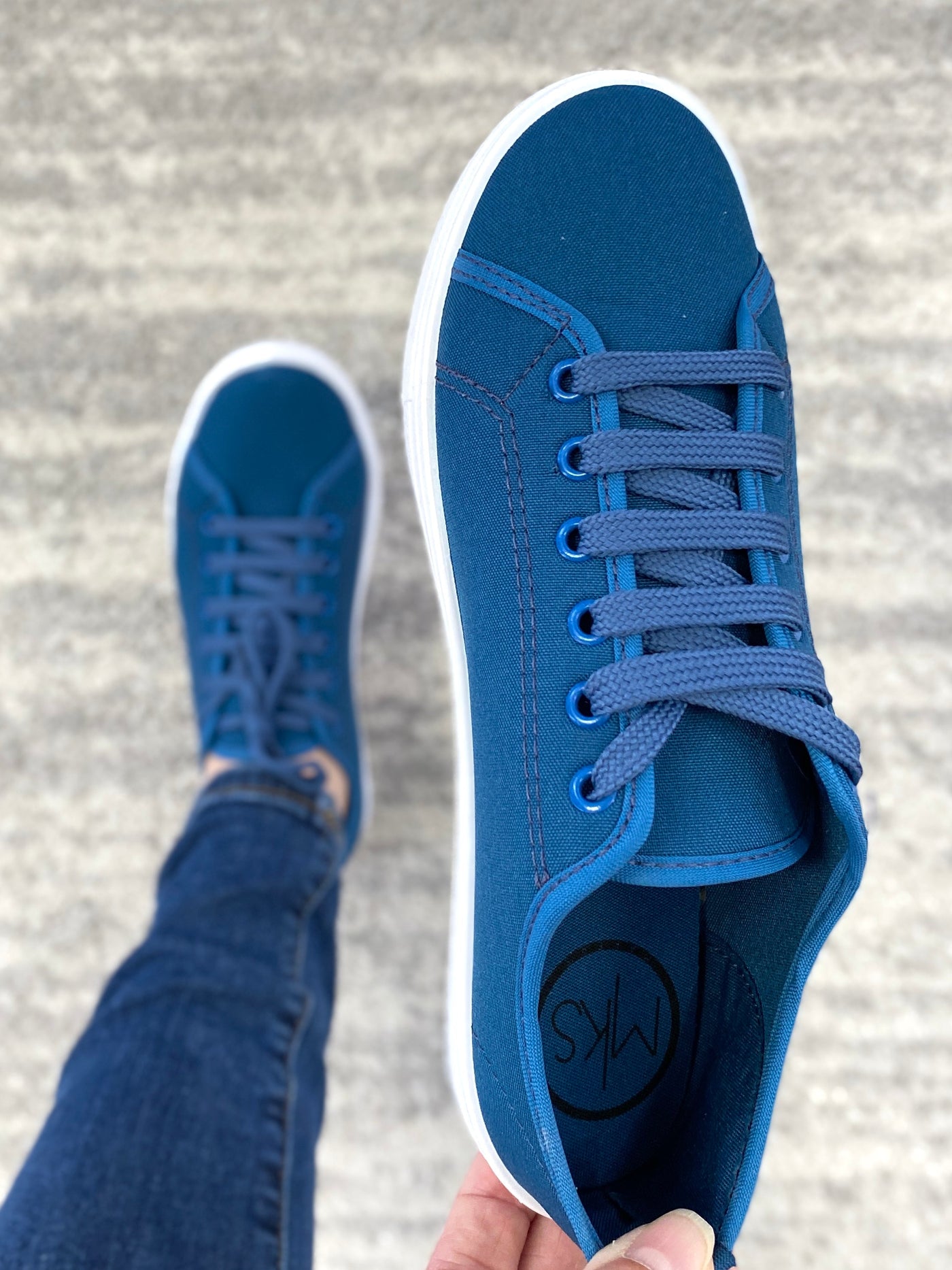 Free Spirit Sneakers in Blue - Copper + Rose