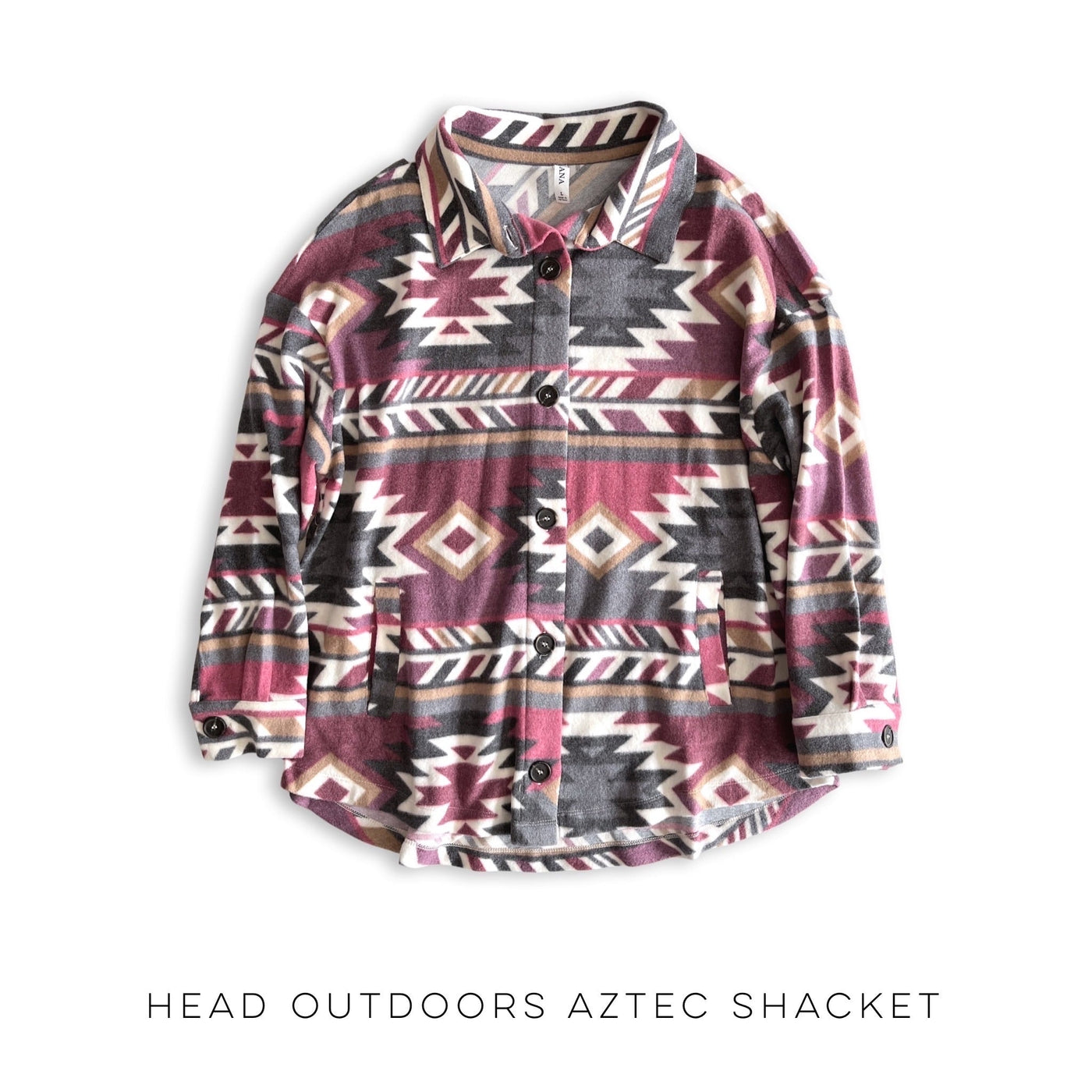 Head Outdoors Aztec Shacket - Copper + Rose