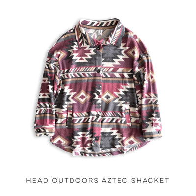 Head Outdoors Aztec Shacket - Copper + Rose