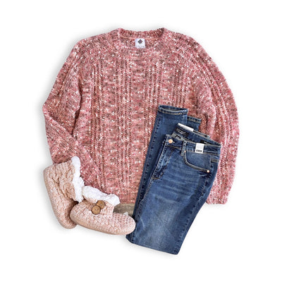 Way to Be Knit Sweater in Mauve - Copper + Rose