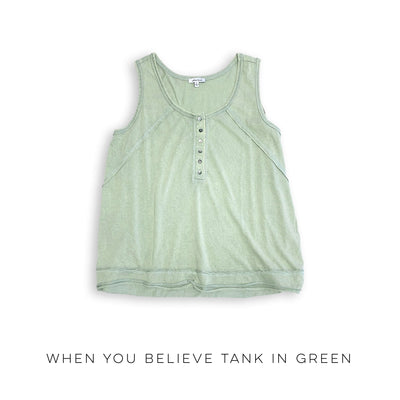 When you Believe Tank in Green - Copper + Rose