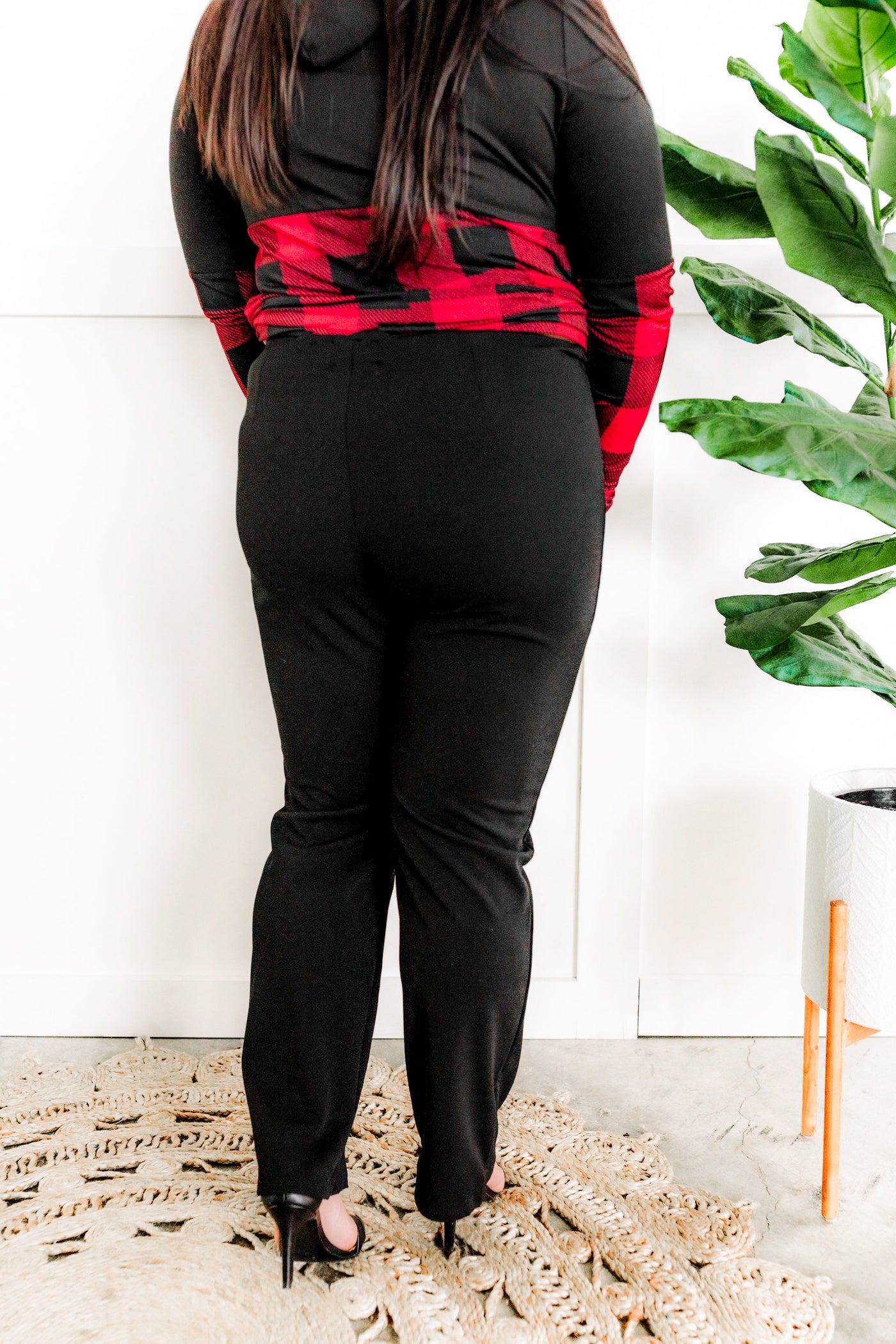 Silent Night Stretchy Ponte Pants With Front Seam Detail