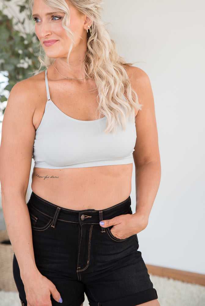 Show Your Support Light Grey Bralette *FINAL SALE*