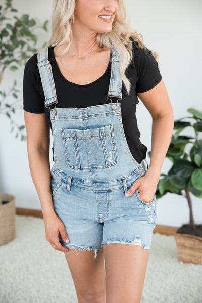 Judy Blue Happy Together Overalls - Copper + Rose