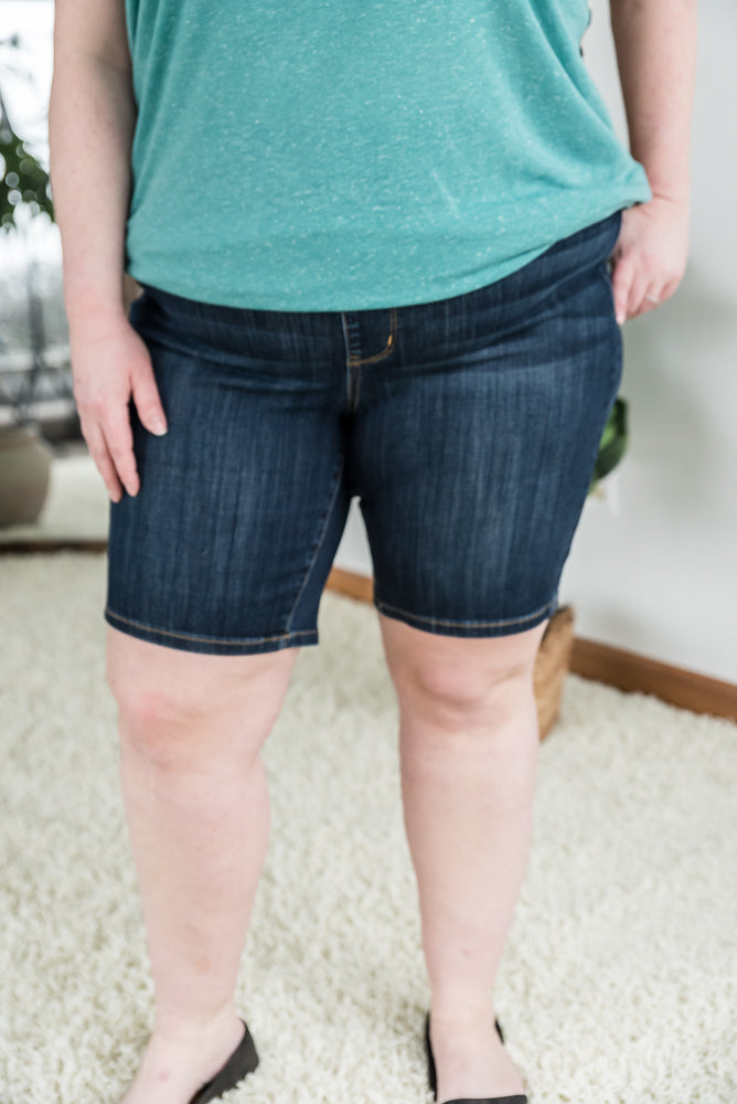 Judy Blue Out of the Darkness Pull On Shorts - Copper + Rose