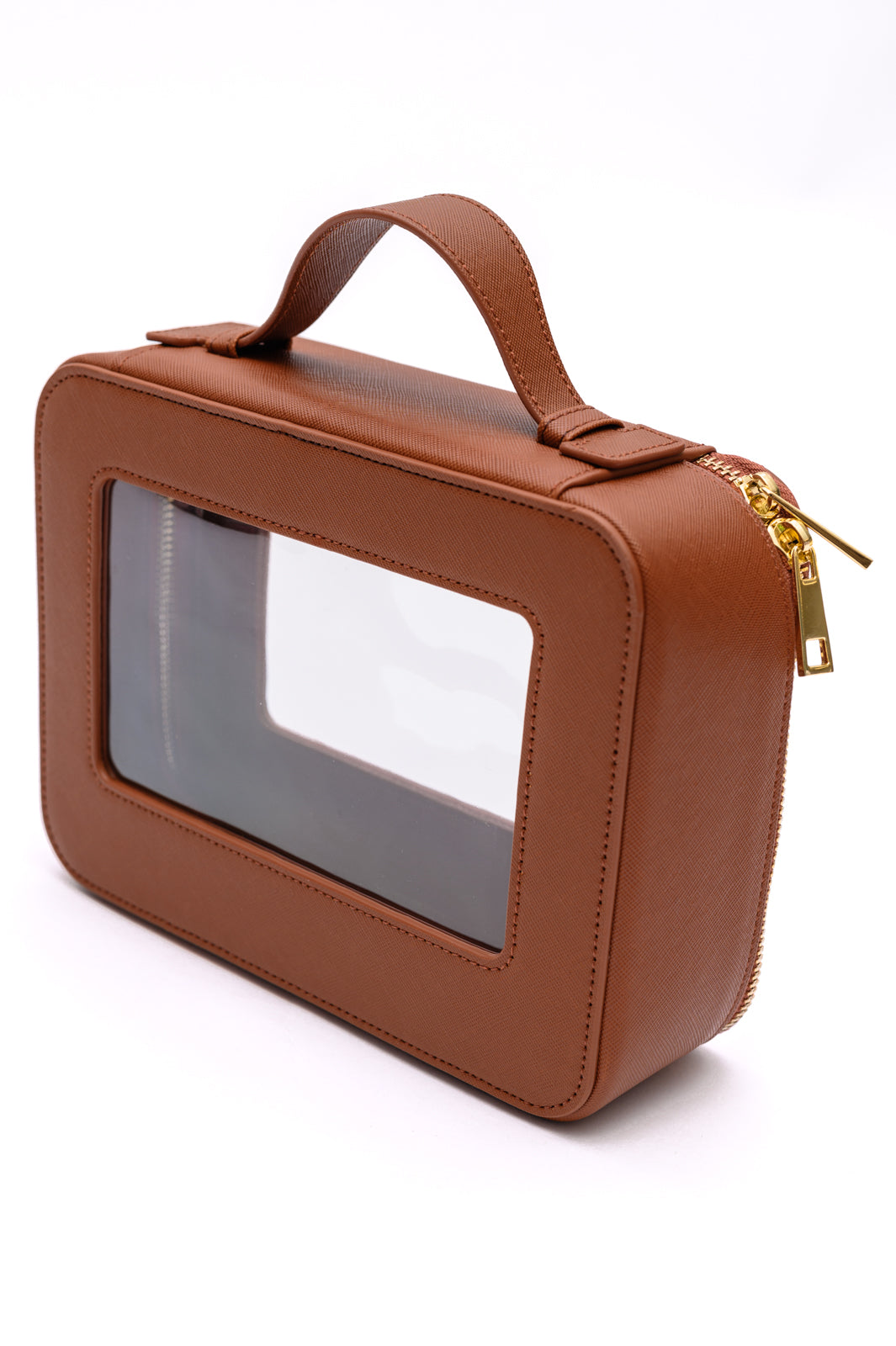 Clearly Chic Travel Cosmetic Case in Camel