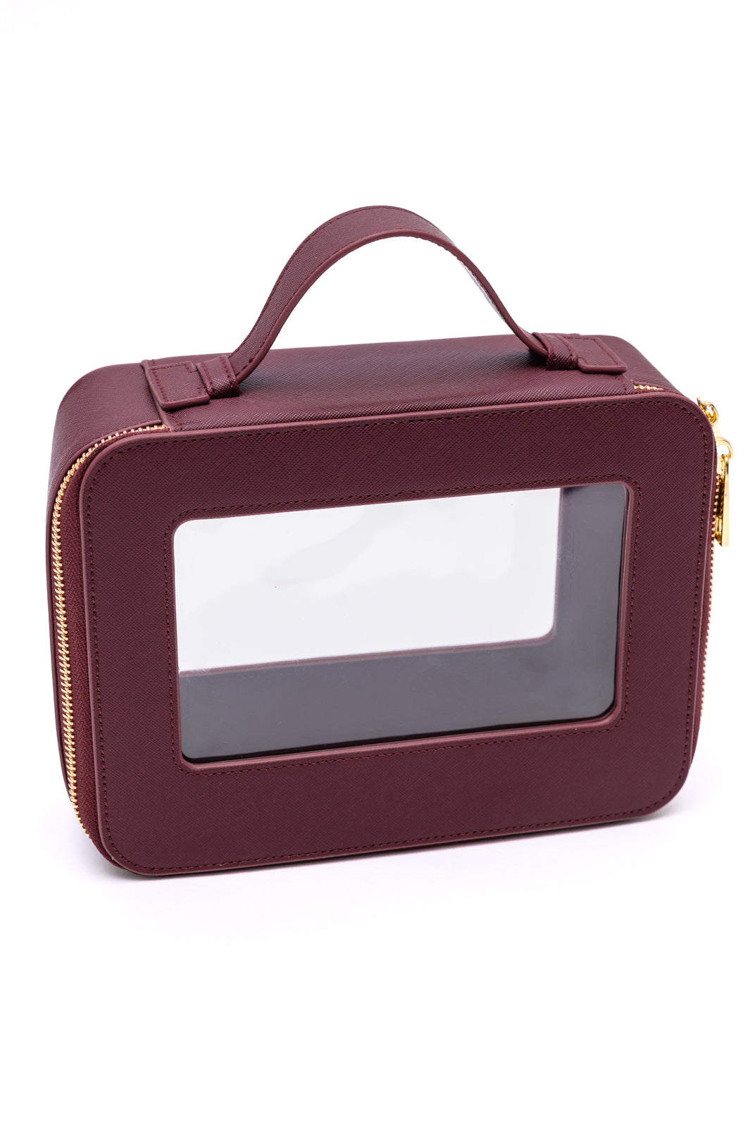 Clearly Chic Travel Cosmetic Case in Wine