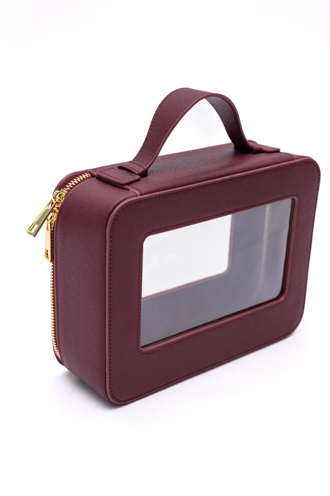 Clearly Chic Travel Cosmetic Case in Wine