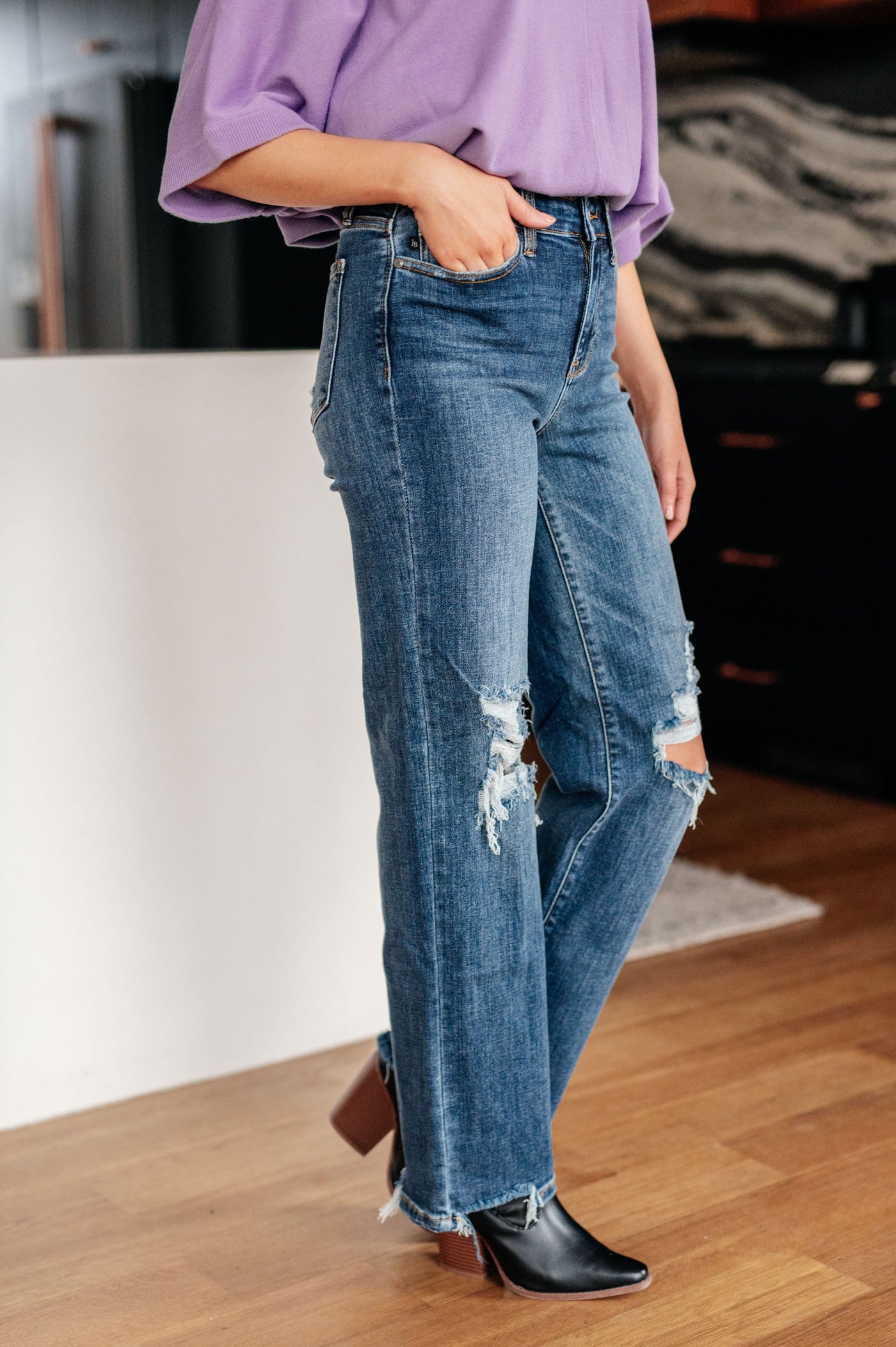 Judy Blue Rose 90's Straight Jeans