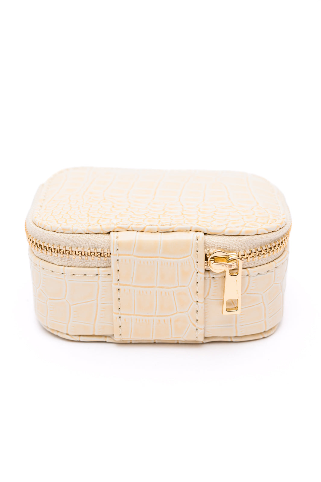 Hidden Gems Jewelry Case in Cream Snakeskin